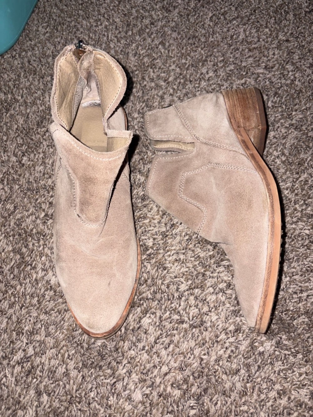 Dolce Vita Taupe Suede Ankle Booties